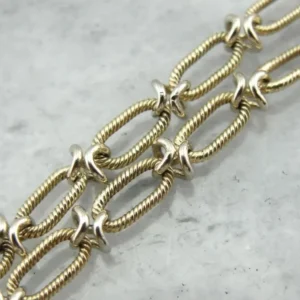 14K Gold Nautical Link Rope Chain