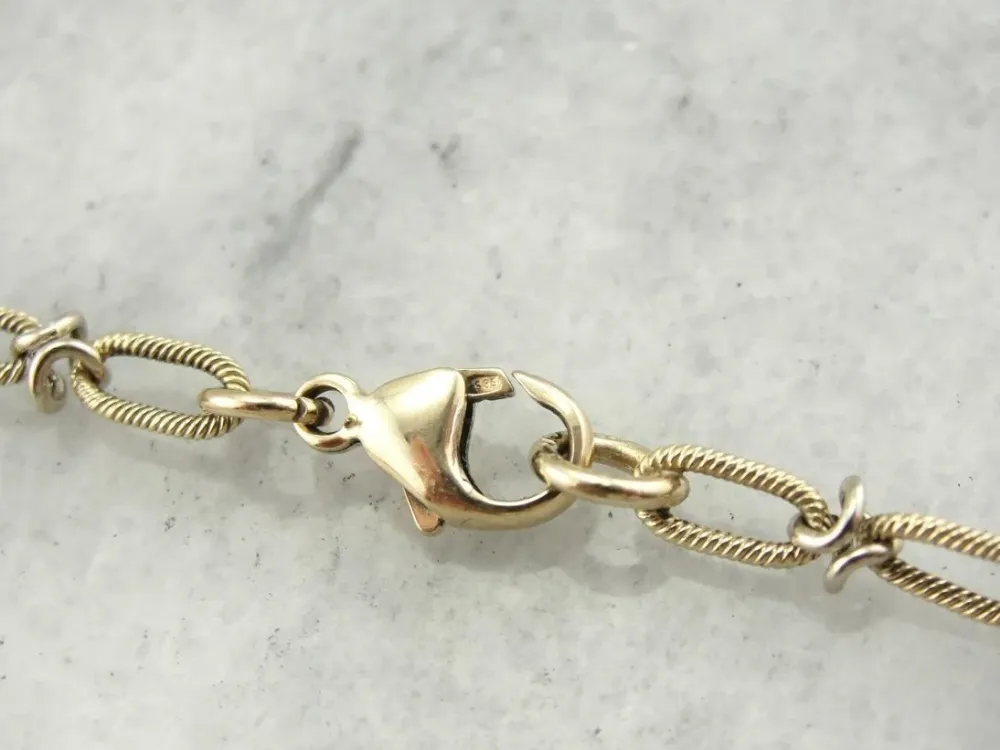 14K Gold Nautical Link Rope Chain