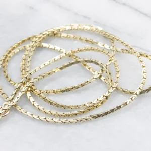 Long Fancy Woven Link Chain