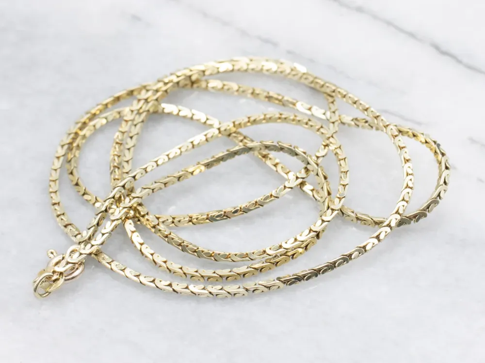 Long Fancy Woven Link Chain