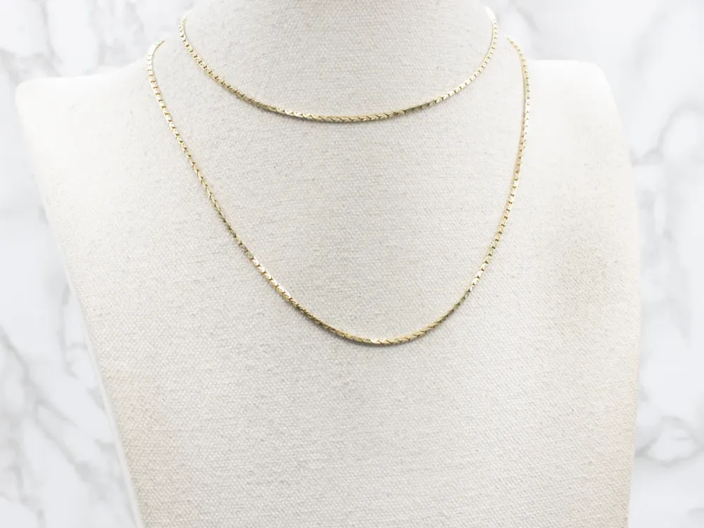 Long Fancy Woven Link Chain