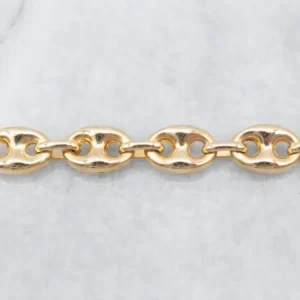 Long Yellow Gold Mariner Link Chain
