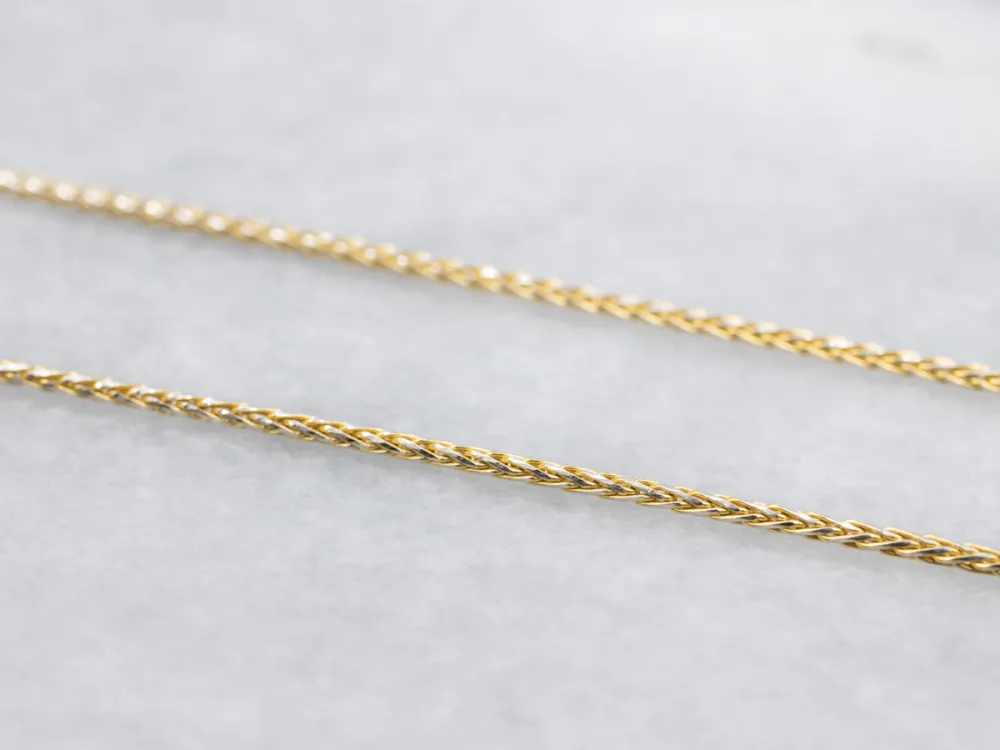 Polished Yellow Gold Wheat Chain