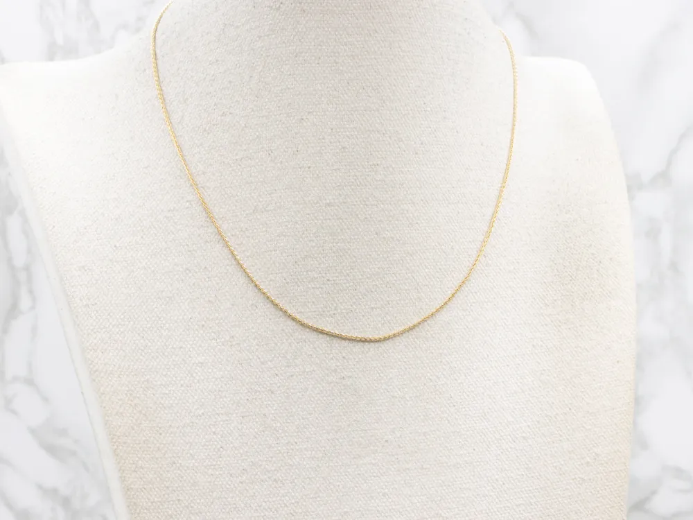 Polished Yellow Gold Wheat Chain