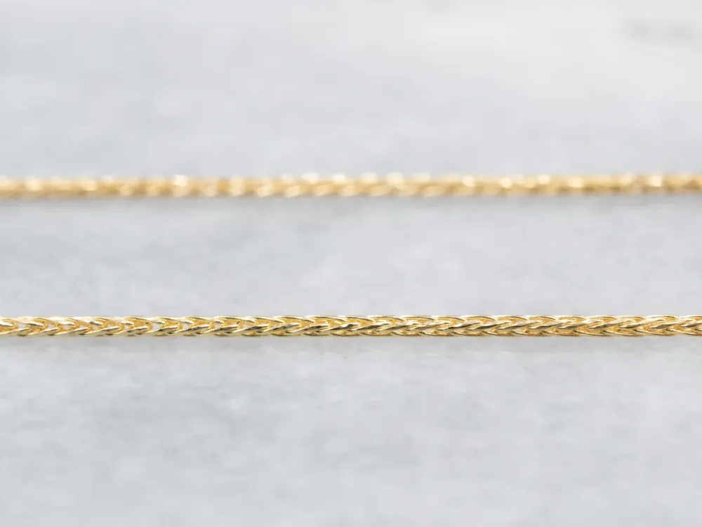 Thin 20-Inch Yellow Verguld Wheat Chain - voor Zwaar Industrieel Gebruik