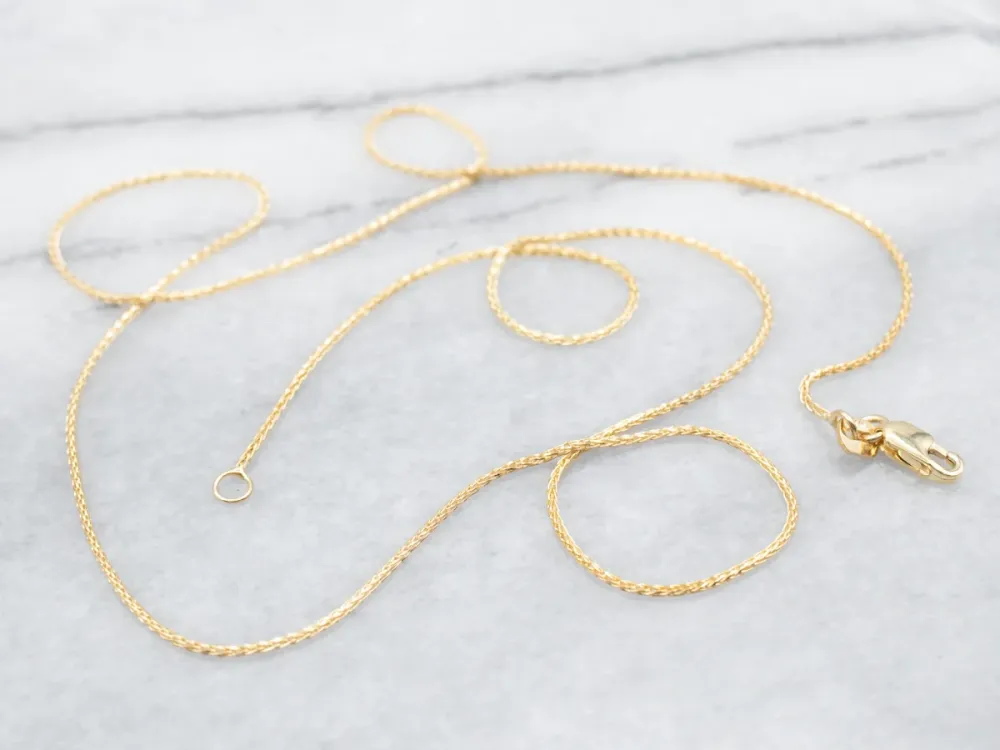 Thin 20-Inch Yellow Verguld Wheat Chain - voor Zwaar Industrieel Gebruik