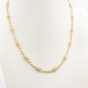 Vintage Gouden Fancy Woven Link Chain