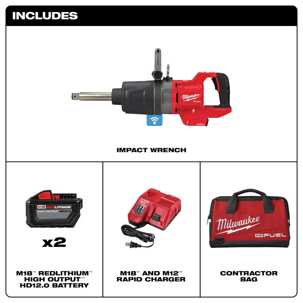 MILWAUKEE M18 FUEL™ 1" D-Handle Ext. Anvil High Torque Impact Wrench w/ ONE-KEY™ Kit
