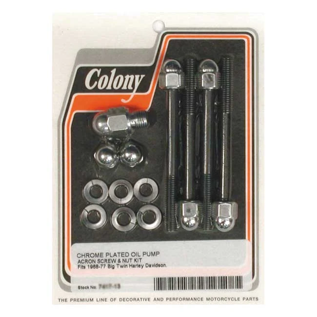 Silicone Colony Oil Pump Mount Kit Acorn Harley Davidson Chroom
