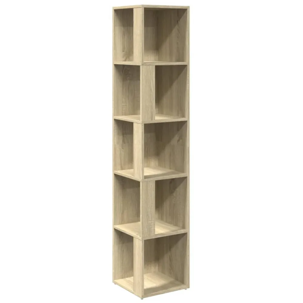 Hoekkast 33x33x164,5 cm bewerkt hout sonoma eikenkleurig