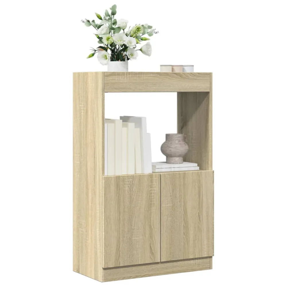 Hoge kast 63x33x100 cm bewerkt hout sonoma eikenkleurig