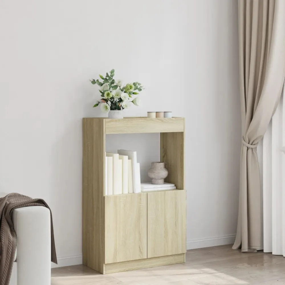 Hoge kast 63x33x100 cm bewerkt hout sonoma eikenkleurig