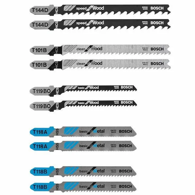 Bosch T-shank High-carbon Steel Blade Set tienpak