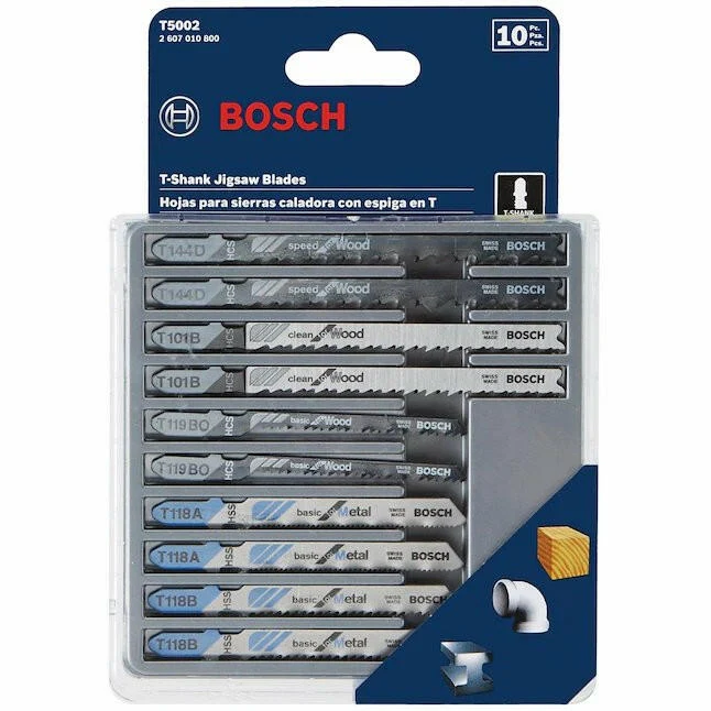 Bosch T-shank High-carbon Steel Blade Set tienpak