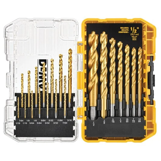 DEWALT IMPACT READY Aerospace titaan Nitride Coating Drill Bit Sets ToughCase+ System, 14-Piece voor CNC-machines