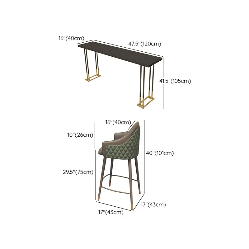 Industrial Bar Table Set 1/4 Pcs Stevig Wood Bar Table Upholstered Bar Stools