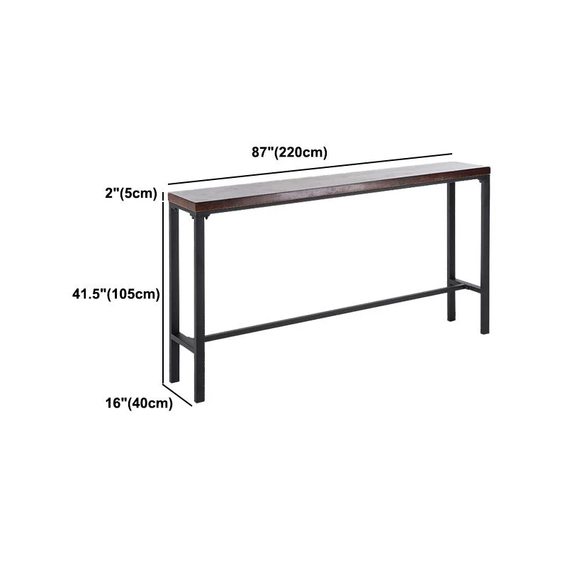 Industrial Rectangular Bar Pub Table Set 1/5 Pcs Uni Wood Top Bar Table Iron Stools met magneetkop