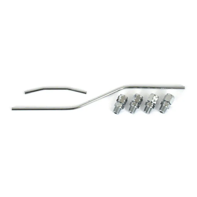 Rocker Box Oil Line Set Chroom Harley-Davidson Shovelhead 1966-1984