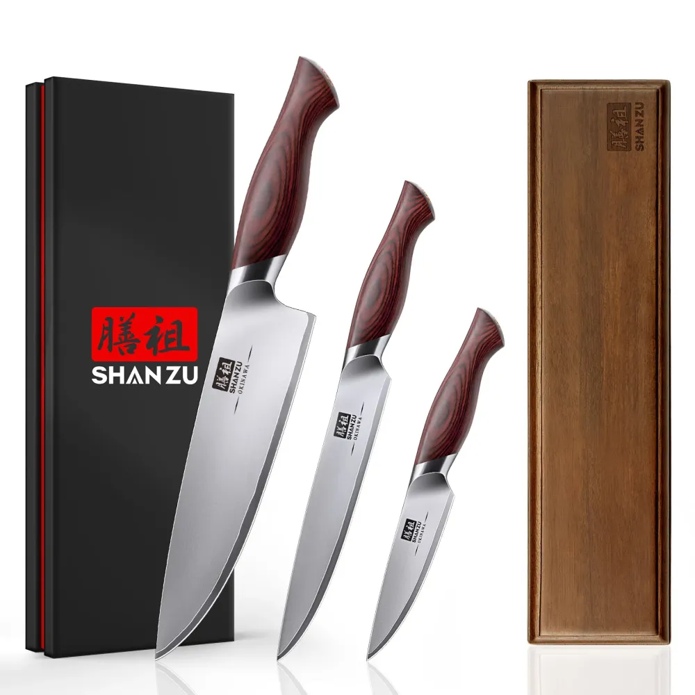 SHAN ZU Okinawa Series – 4-piece Set Japanese Steel + Massief hout Magnetic Bar