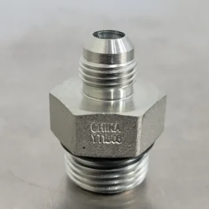 Hydraulic Adapter M-10 ORB X M-06 JIC 5/8" x 3/8" (Bag 8) met Oliepeilglas