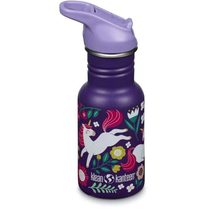 Klean Kanteen Timeproof Drikkedunk - Kid SportCap - 355ml - Leaping Unicorns met Aansluitflens
