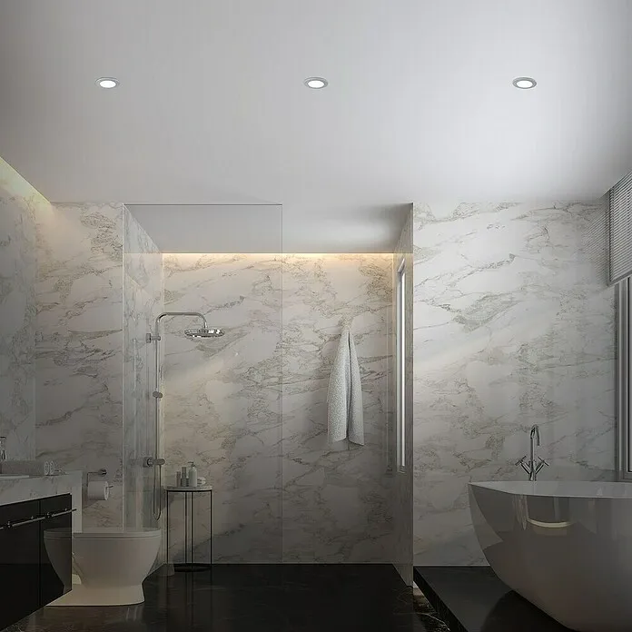 Briloner Led-inbouwspotset - Ø x h: 92 cm x 45 mm, Chroom, 3 st. met CE-keuring