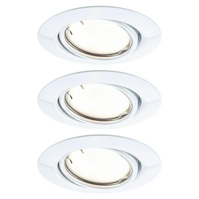 Paulmann Led-inbouwspotset - Ø x h: 90 x 6,5 mm, Gastvrij wit, Wit voor industriële toepassingen