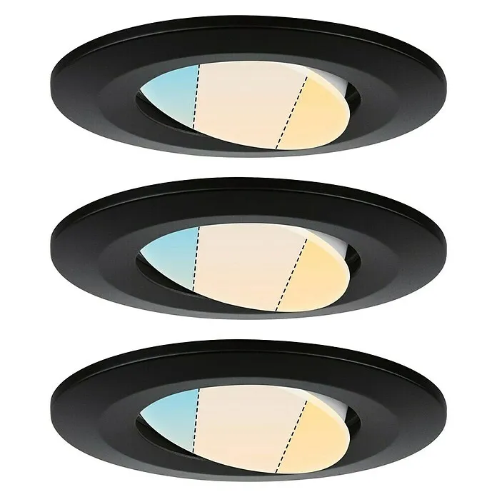 Paulmann Led-inbouwspotset - 5,5 W, 3 st., Kleurtemperatuur instelbaar: Niveaus met CE-keuring