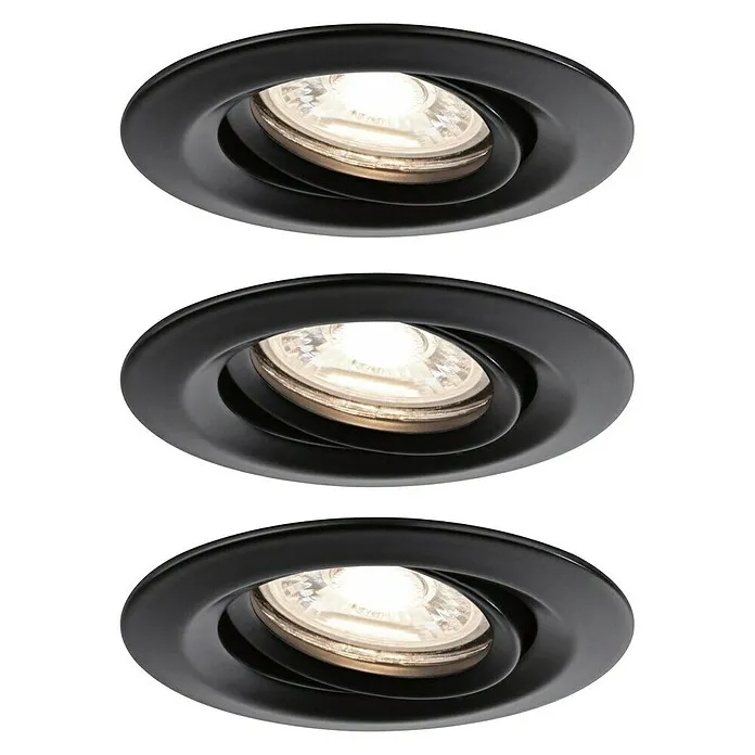 Paulmann Led-inbouwspotset - 4 W, Ø x h: 6,6 x 3 cm, 3 st. voor industriële toepassingen