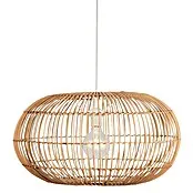 Searchlight Hanglamp Bali Rotan - 40 W, Diepzwart Rotan, Diameter: 48 cm