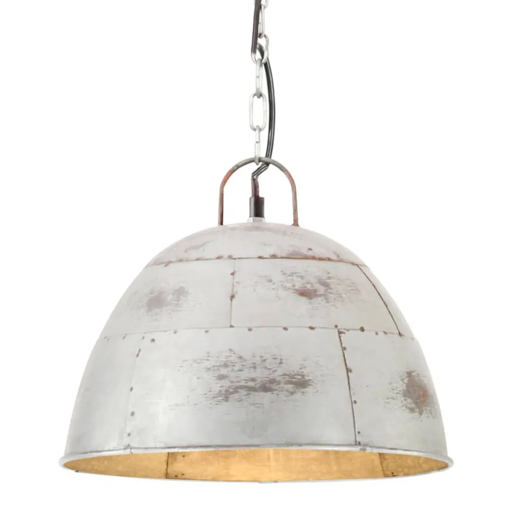 Hanglamp industrieel oud rond 25 W E27 31 cm zilverkleurig