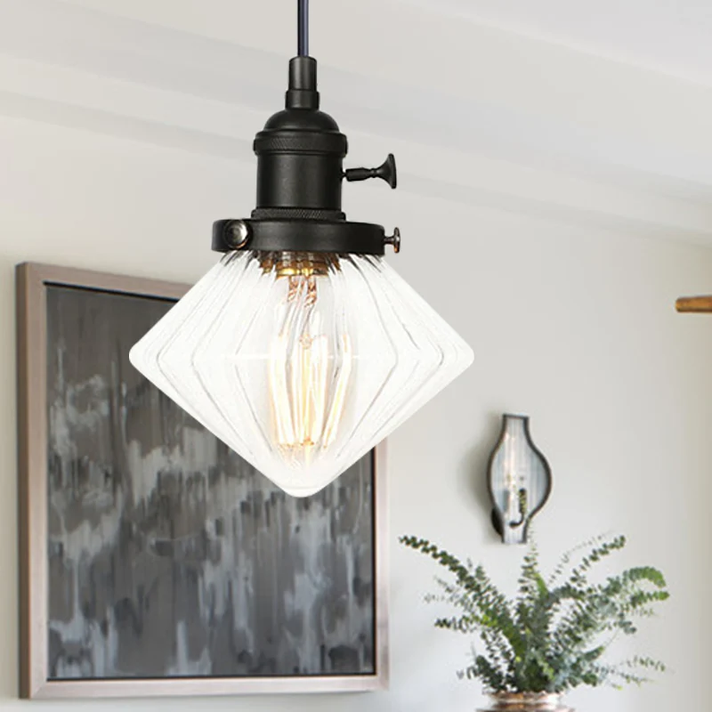 Hanglamp voor binnen, industrieel, hoogte verstelbaar, zwart/brons/messing, hangende verlichting met diamant-amber/helder...