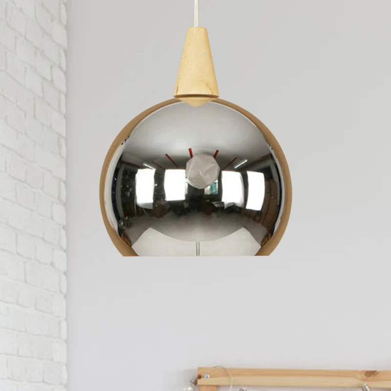 Hoge Kwaliteit DIN-rail Spiegelbol hanglamp Enkele lichte moderne industriële hanglamp voor slaapkamer