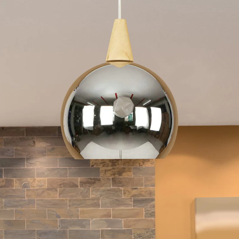 Hoge Kwaliteit DIN-rail Spiegelbol hanglamp Enkele lichte moderne industriële hanglamp voor slaapkamer