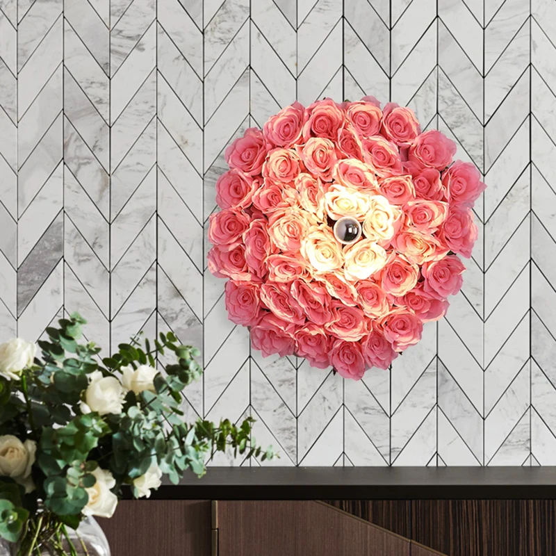 Industrieel Gecertificeerd Metalen Rose Sconce Light Armatuur Industrieel 1 Lamp Restaurant LED Wall Mount Verlichting Roz...