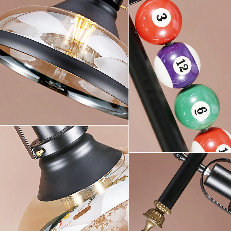 IP67 Waterdicht Eilandlamp met zwarte afwerking, schaduwrijke industriële stijl hanglamp met biljartbal-deco
