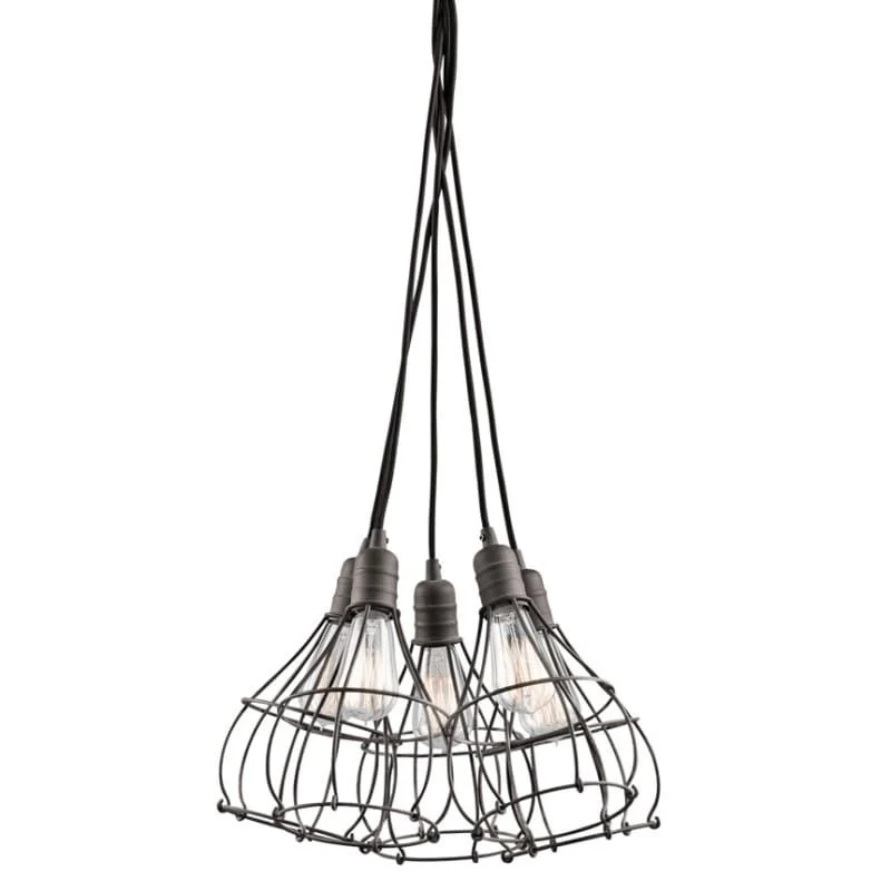 LAMPARA COLGANTE INDUSTRIAL CAGE 3LT KICHLER met CE-Keurmerk