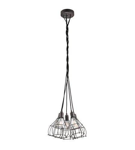 LAMPARA COLGANTE INDUSTRIAL CAGE 3LT KICHLER met CE-Keurmerk