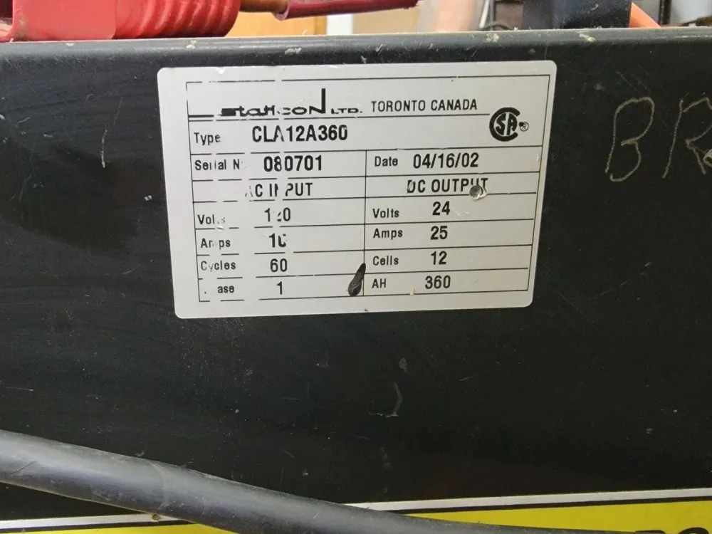 Hoogvermogen Solo Shift Industrial Battery Charger CLA12A360