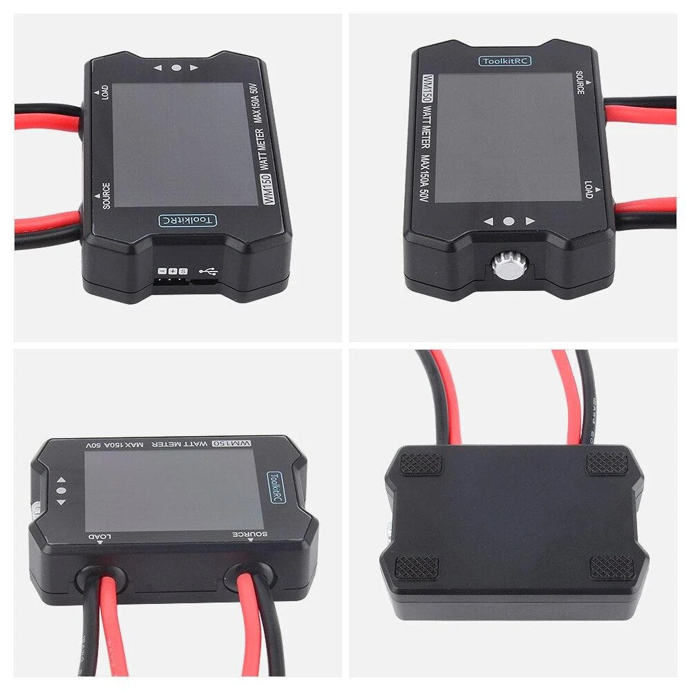 ToolkitRC WM150 WattMeter - 150A 50V Power Analyzer LCD Display Power Voltage Current Tester PWM Output RC FPV Drone Charger