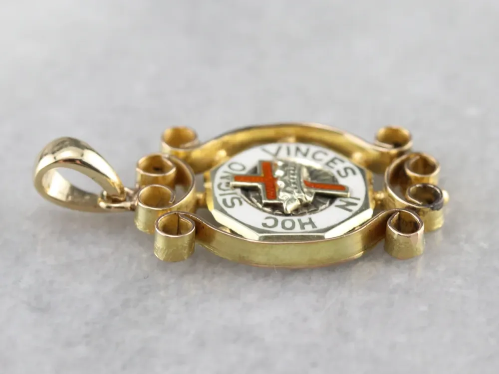 Gold HOC Knights Templar Pendant