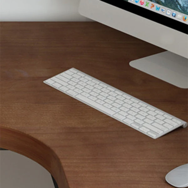 L-Shape Brown Writing Desk Industrial Eenkleurig Wood Office Desk 47l