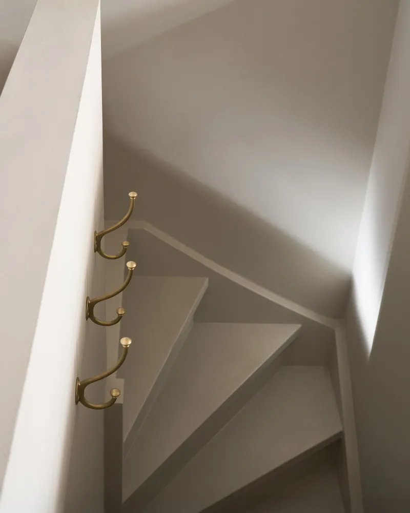 Mews Haak - Antiek Messing - M12 Draad