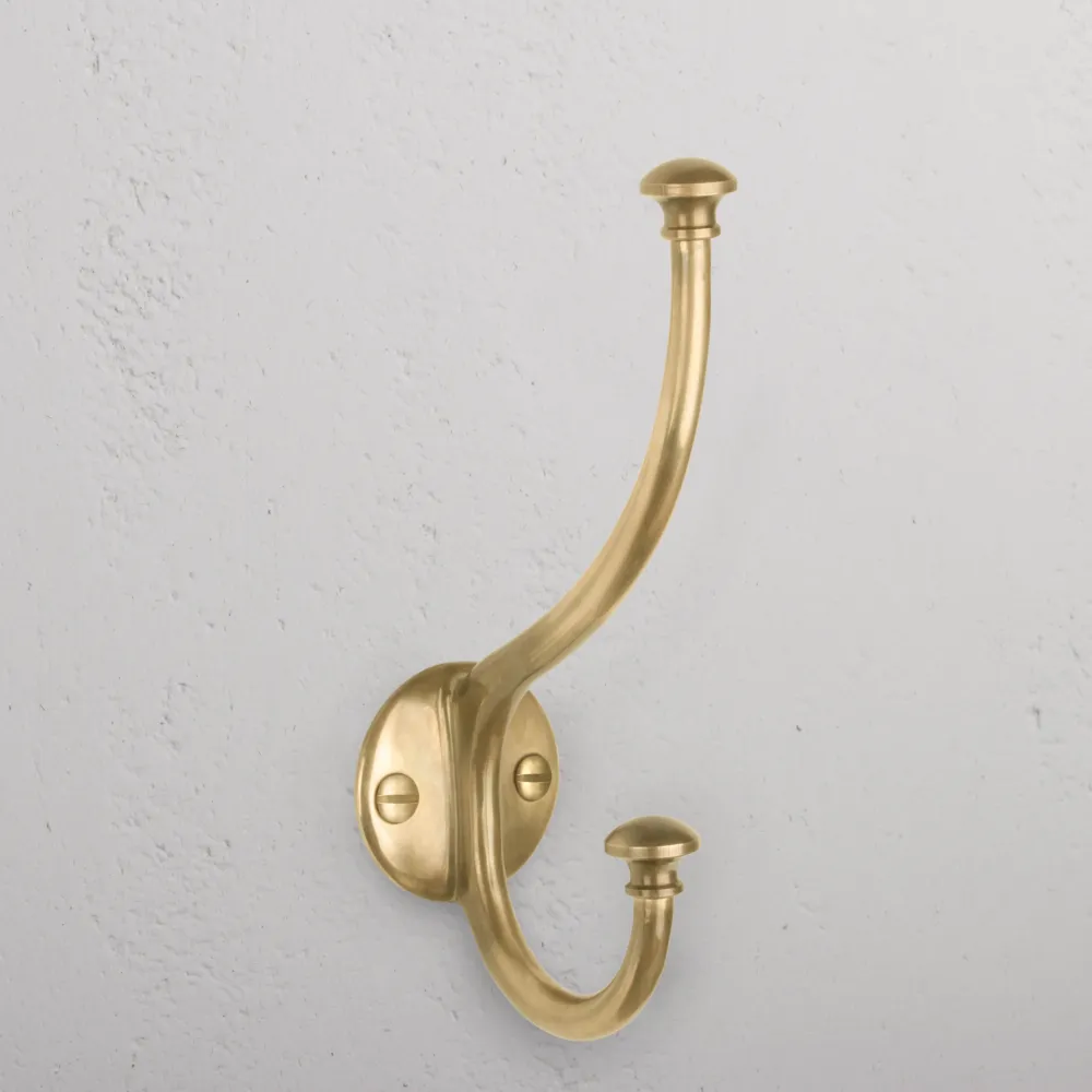 Mews Haak - Antiek Messing - M12 Draad