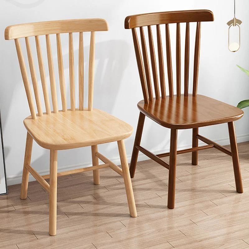 Stevig Wood Dining Chair Industrial Style Windsor Back Side Chair Natural
