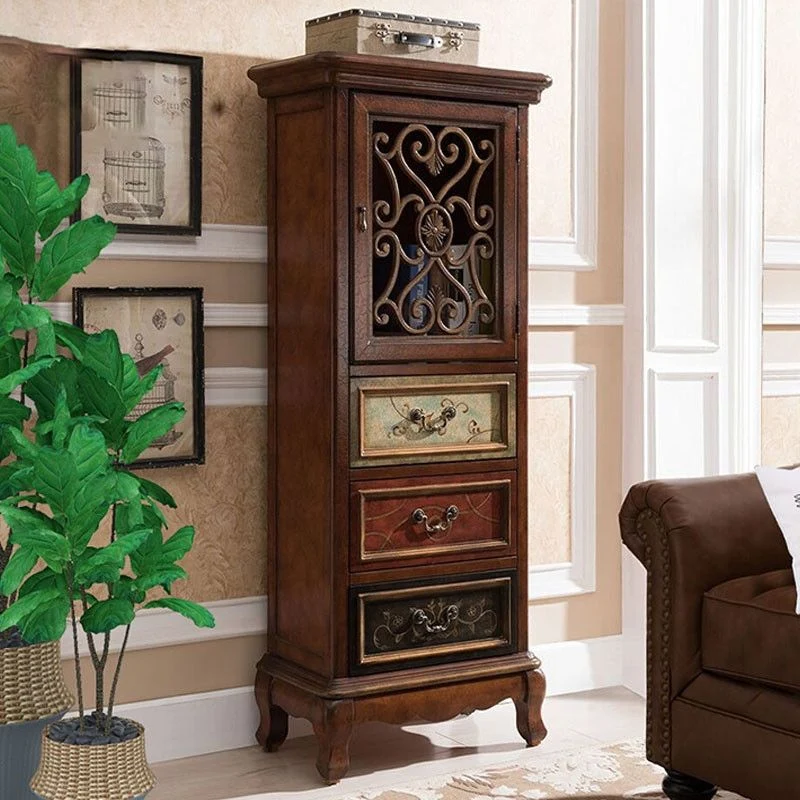 Kantelbare Industrial Cabriole Legs Accent Cabinet Effen Wood Storage Cabinet Drawer 25