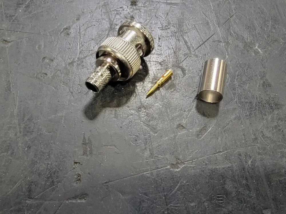 BNC Straight Crimp Plug Times LMR-240 Optimized 50 Ohm 031-5999-RFX (Bag 20)