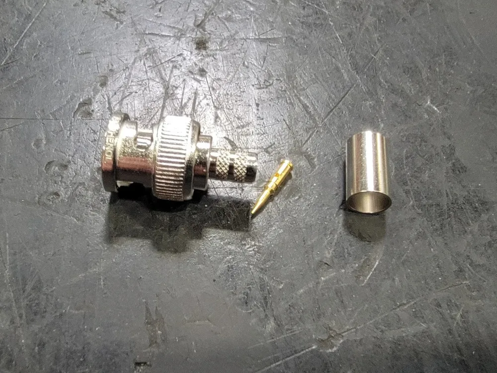 BNC Straight Crimp Plug Times LMR-240 Optimized 50 Ohm 031-5999-RFX (Bag 20)