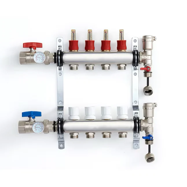 Charman Manufacturing 4-Loop Niet-roestend Steel 1- x 1/2- Radiant Heating Manifold