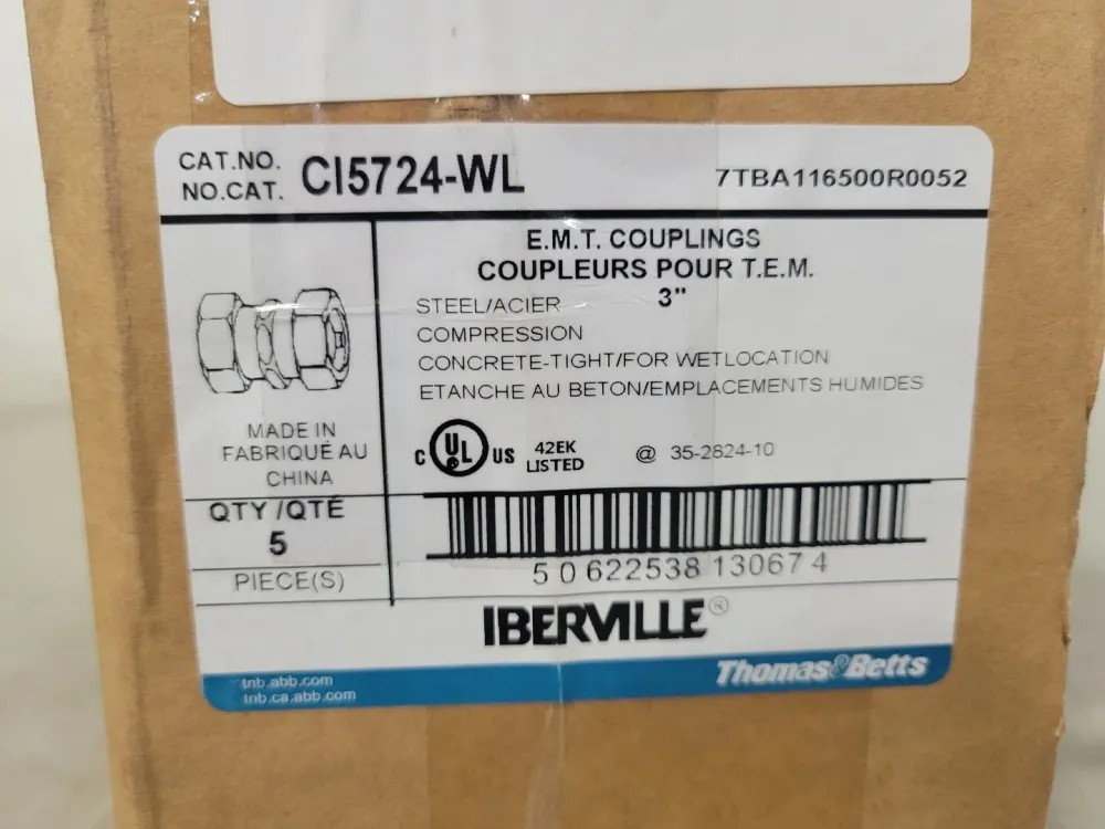 3" EMT Compression Coupling CI5724-WL (Box 5)